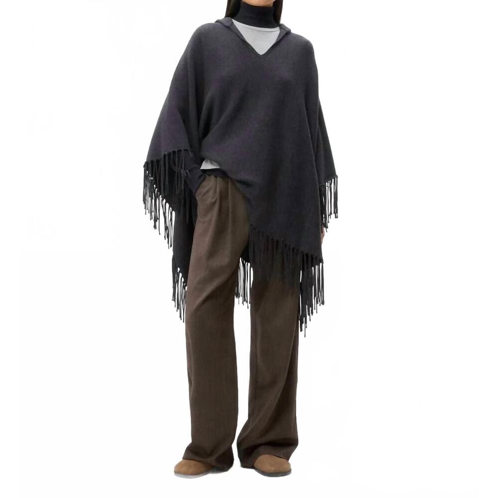 NEW TWP take me home poncho in charcoal heather grey